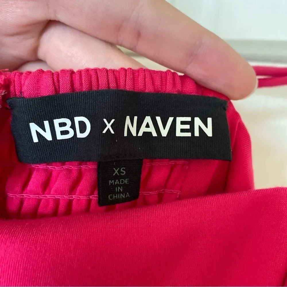 NBD X NAVEN Kelly Dress in Bright Pink XS Revolve Barbie Pink - Picture 6 of 10